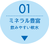 特長1：ミネラル豊富　飲みやすい軟水
